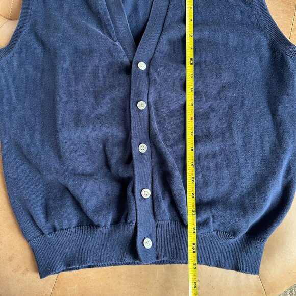 Vintage 90s Y2K GAP Navy Blue Cotton Sweater Vest Button Front - Men’s L, Unisex - Picture 6 of 6